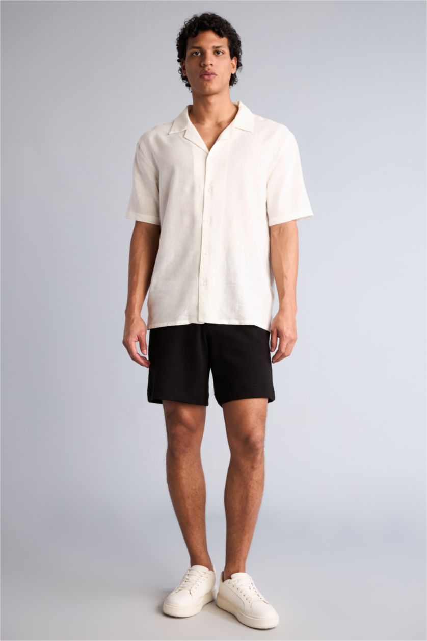 HOMME Noir Short Bermuda Coupe décontractée
