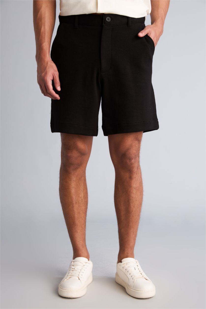 HOMME Noir Short Bermuda Coupe décontractée