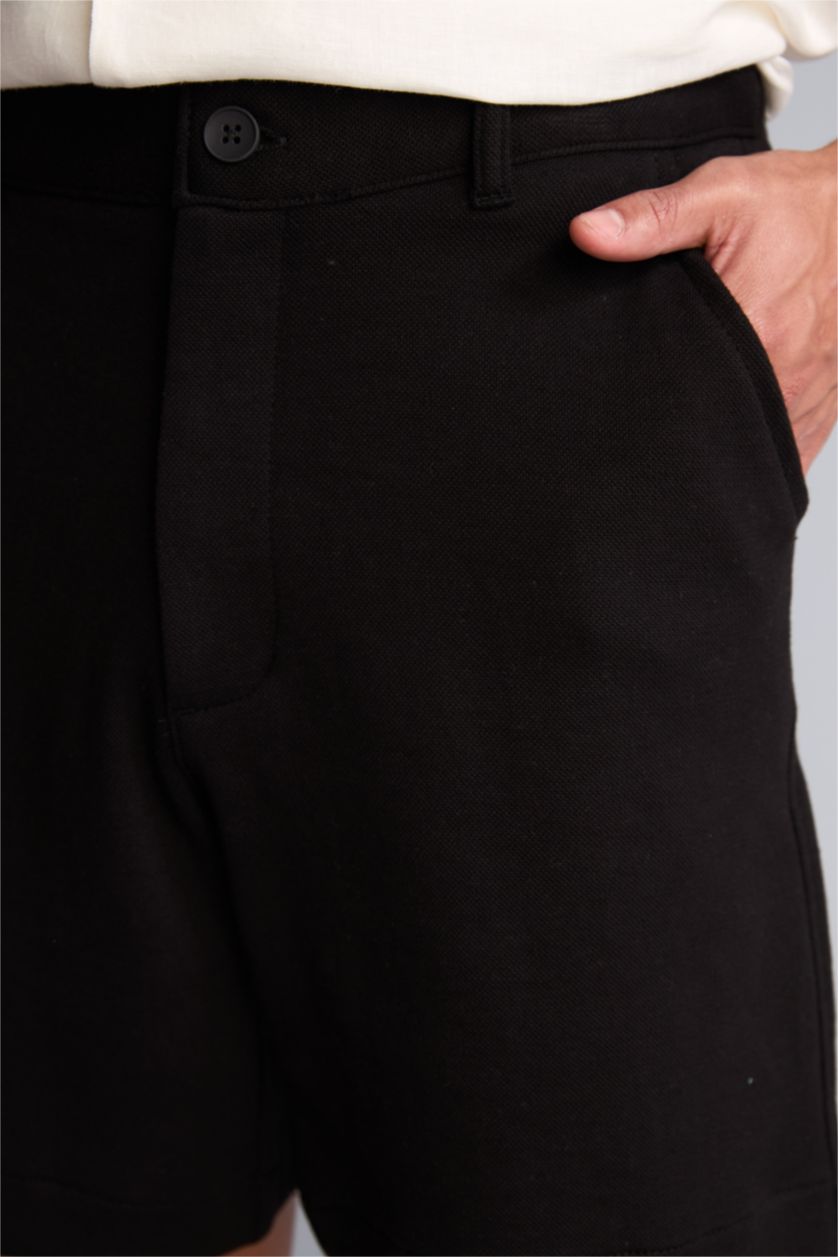 HOMME Noir Short Bermuda Coupe décontractée