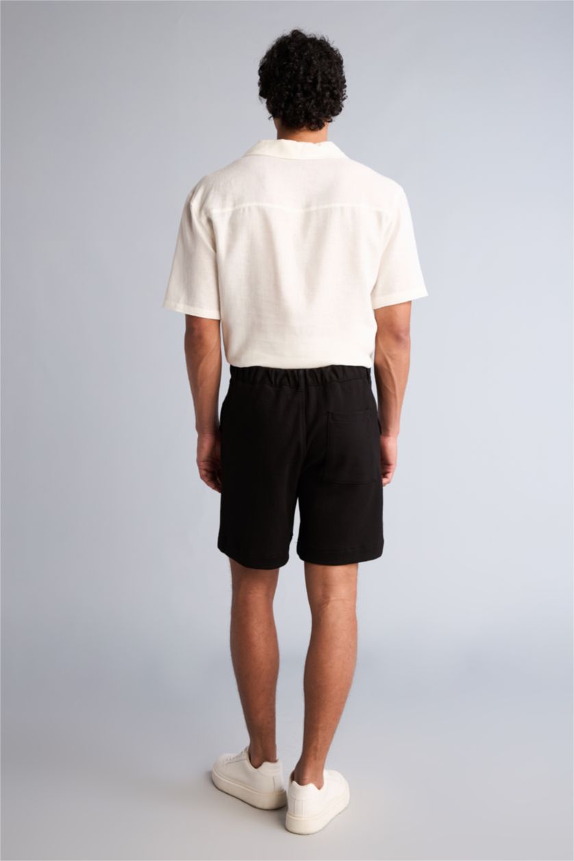 HOMME Noir Short Bermuda Coupe décontractée