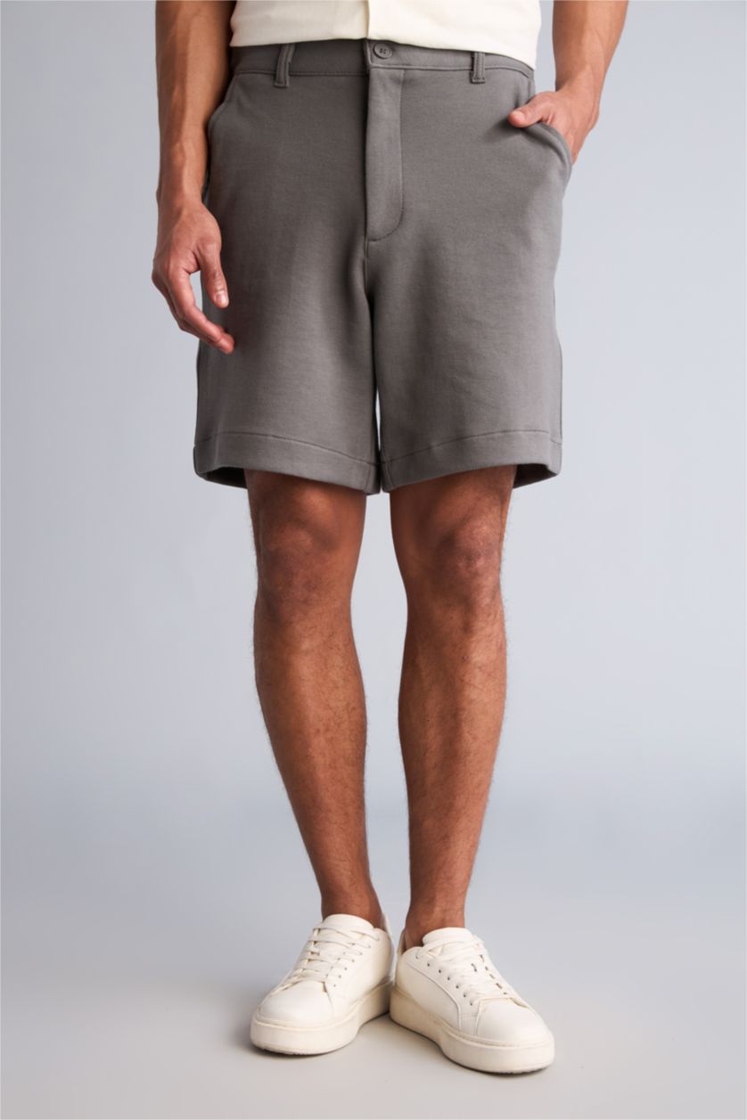 Erkek Gri Relaxed Fit Bermuda Şort