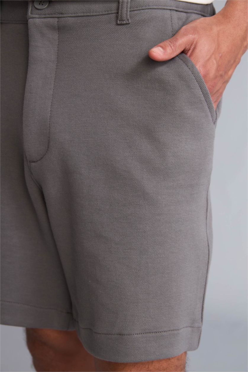 Erkek Gri Relaxed Fit Bermuda Şort