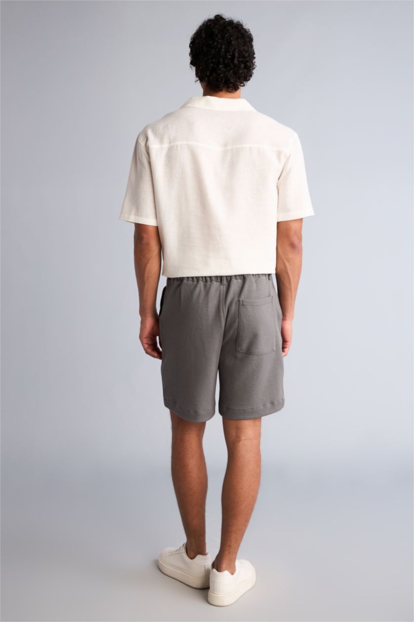 Erkek Gri Relaxed Fit Bermuda Şort