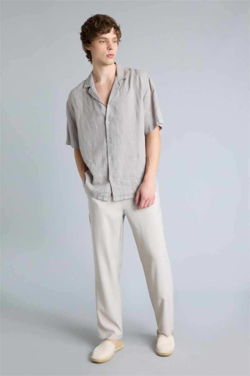 Мужчины Слоновая кость Брюки Baggy Fit