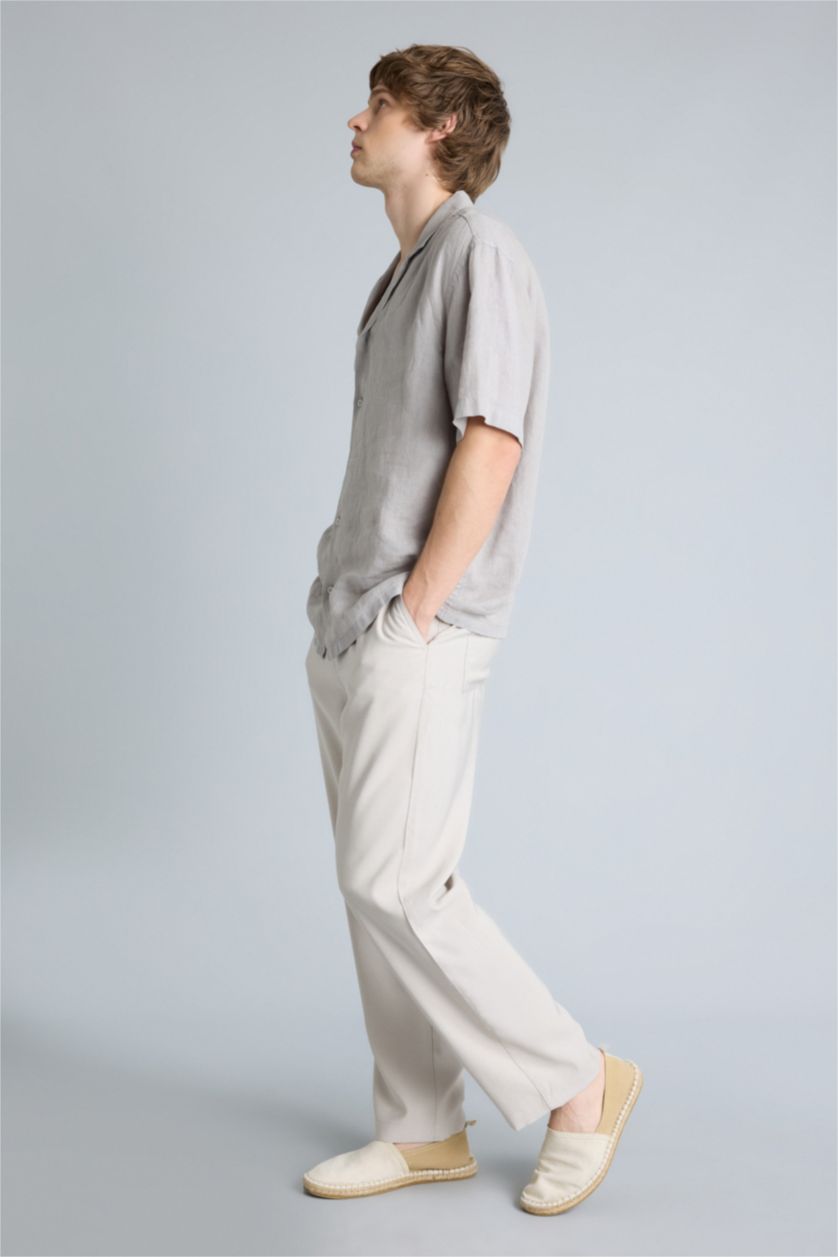 Мужчины Слоновая кость Брюки Baggy Fit