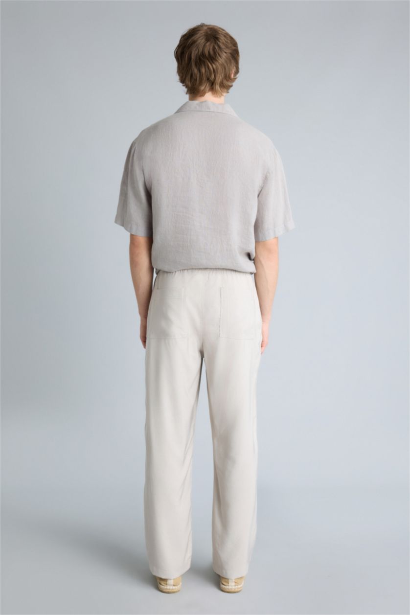 Мужчины Слоновая кость Брюки Baggy Fit