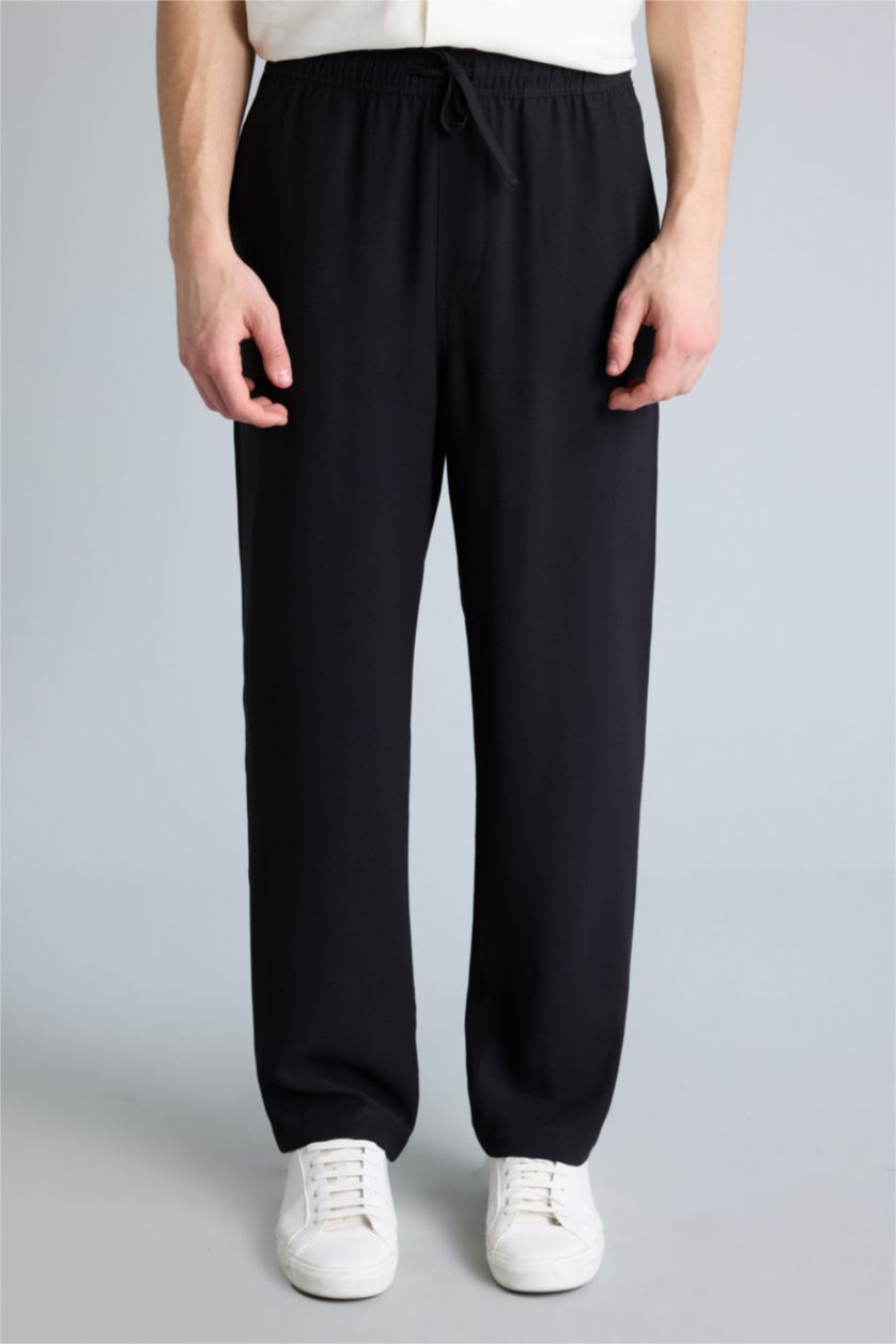 Мужчины Черный Брюки Baggy Fit