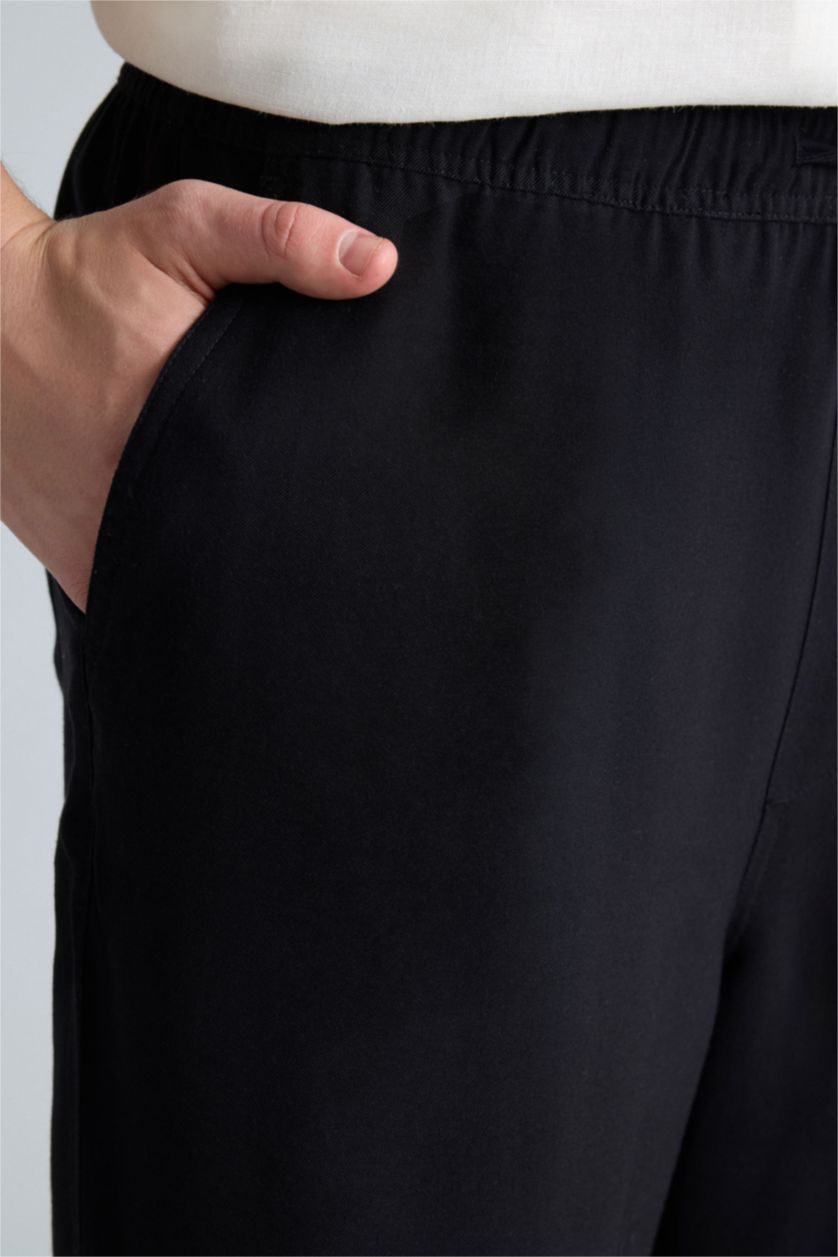 Мужчины Черный Брюки Baggy Fit