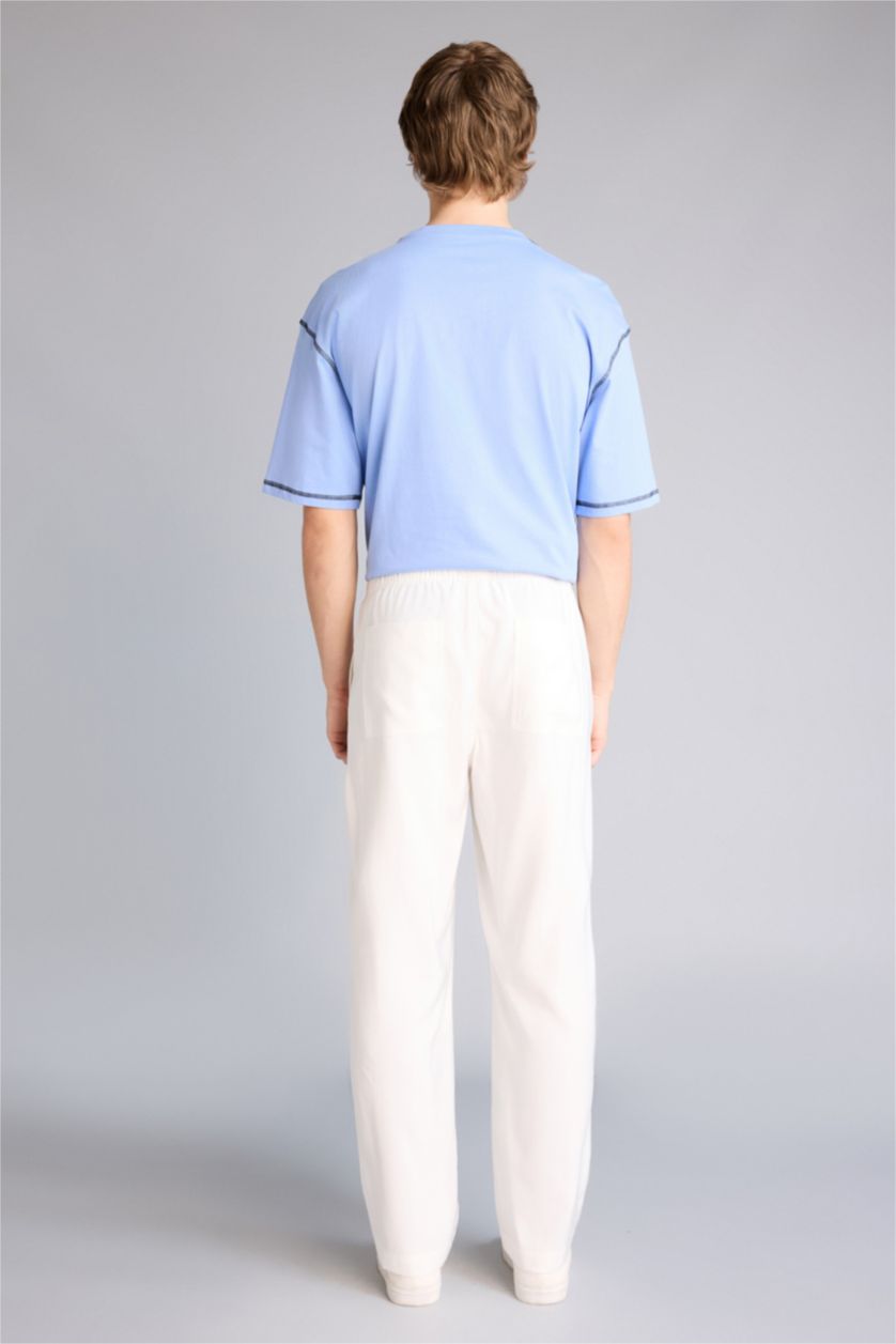 Мужчины Бежевый Брюки Baggy Fit