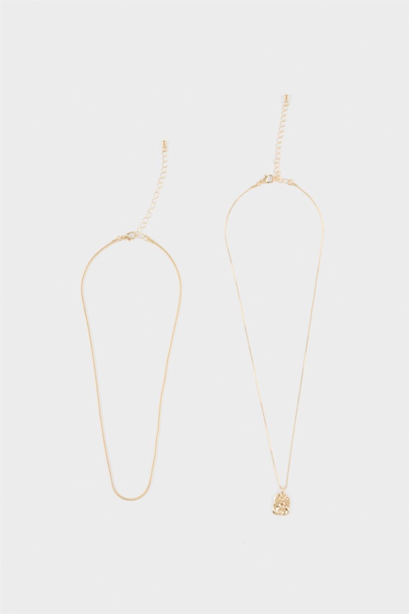 Kadın Altın Kadın 2'li Kolye