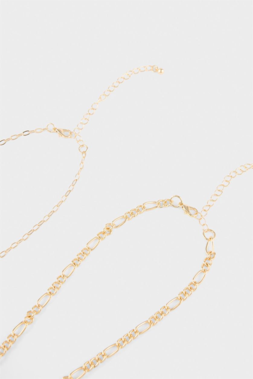 Kadın Altın Kadın 2'li Kolye