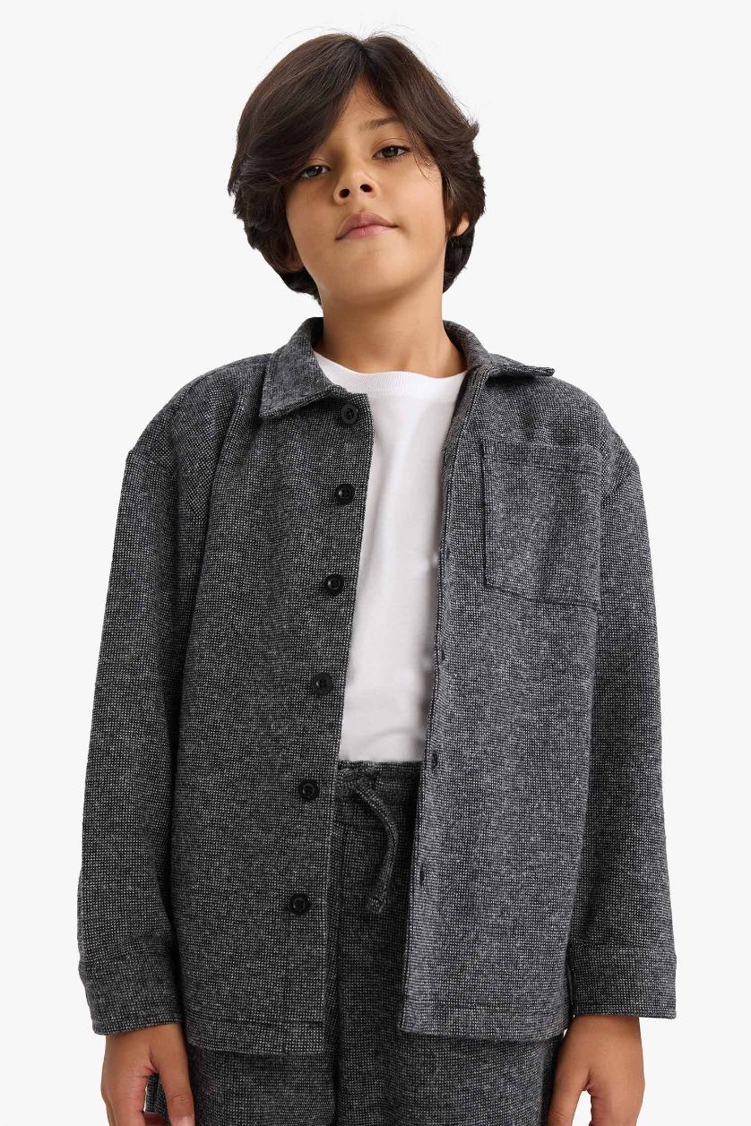 Erkek Çocuk - Genç Erkek Siyah 2'li Takım Gömlek Pantolon Erkek Çocuk