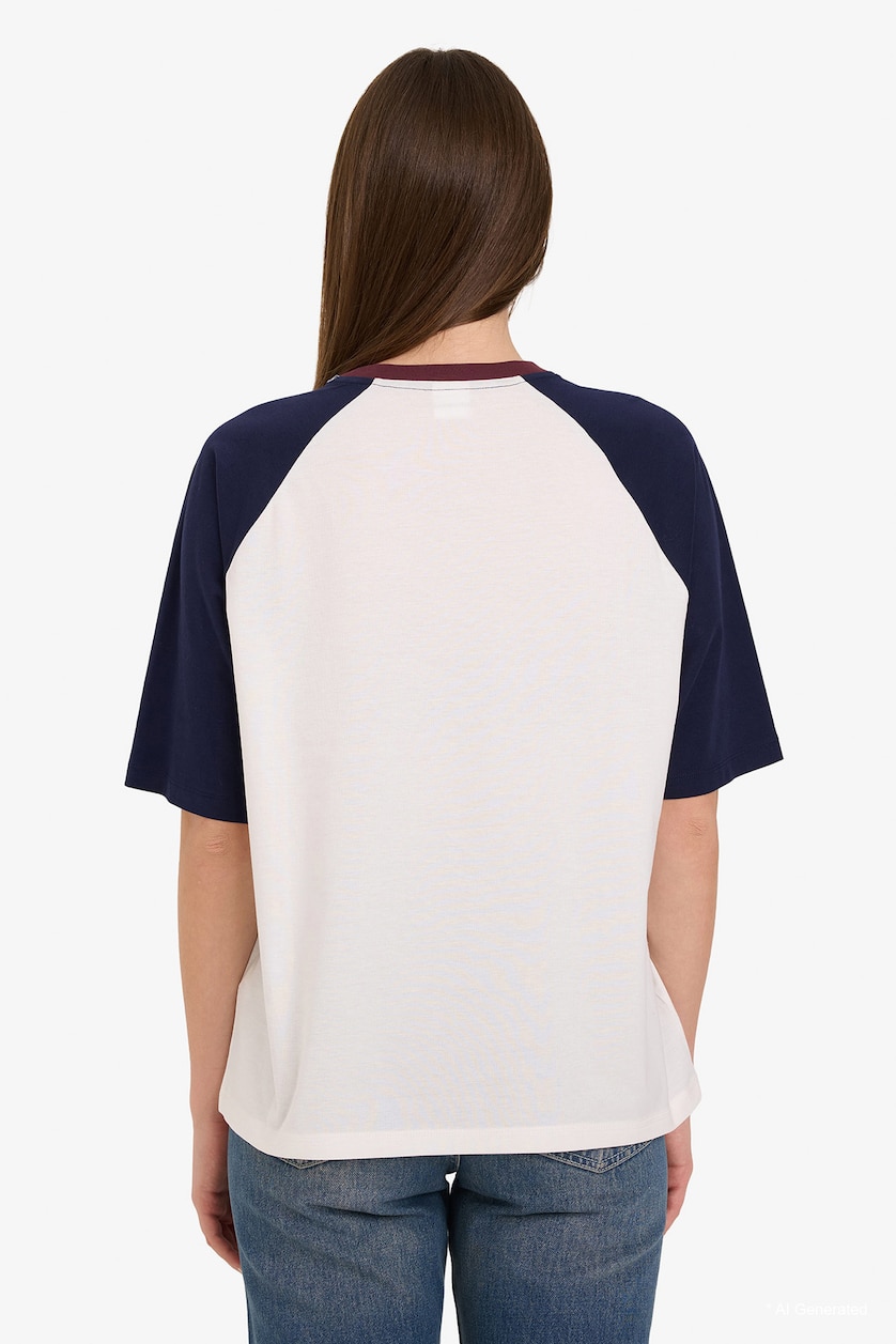 WOMAN White Snoopy Print Crew Neck Short Sleeves Oversize T-Shirt