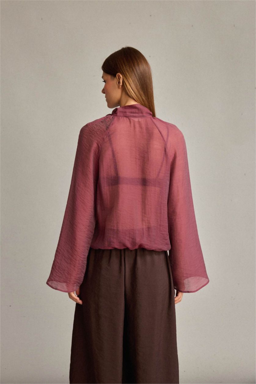 Woman Bordeaux Long Sleeve Shirt