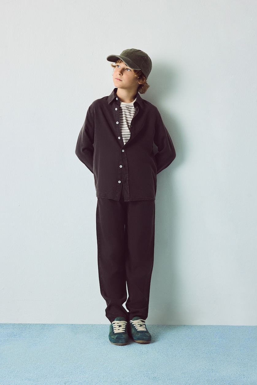 Young Boys - Teen Boys Brown Regular Fit Long Sleeve Shirt