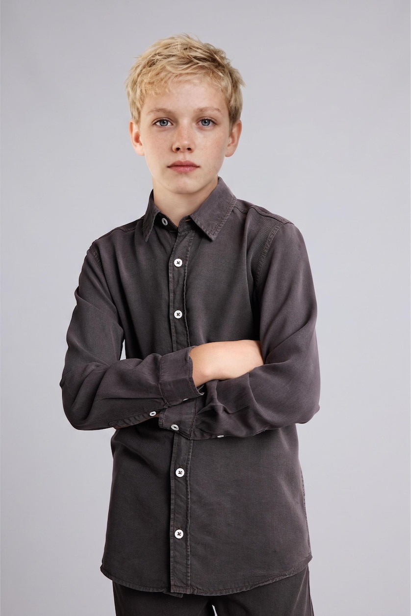 Young Boys - Teen Boys Brown Regular Fit Long Sleeve Shirt