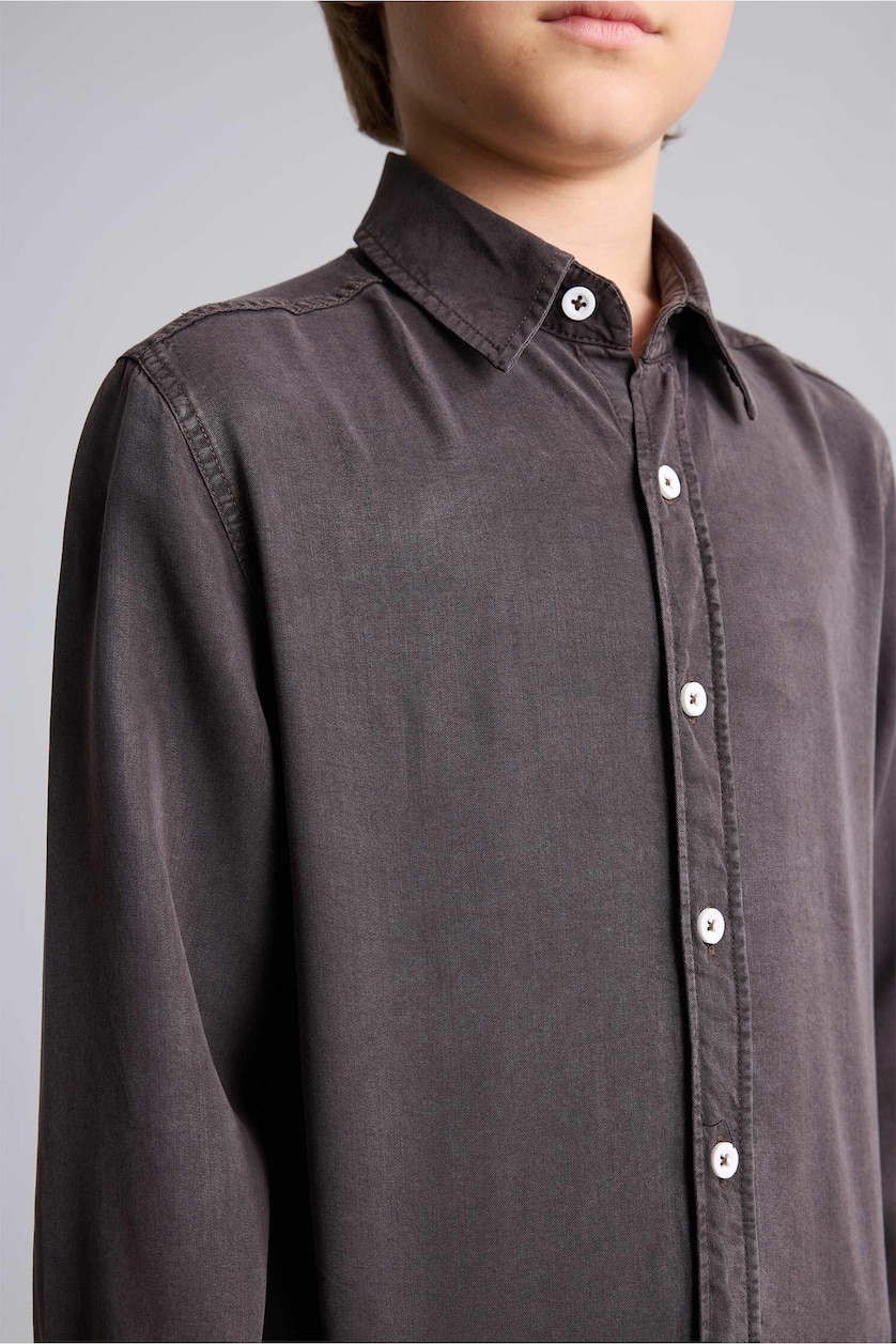 Young Boys - Teen Boys Brown Regular Fit Long Sleeve Shirt