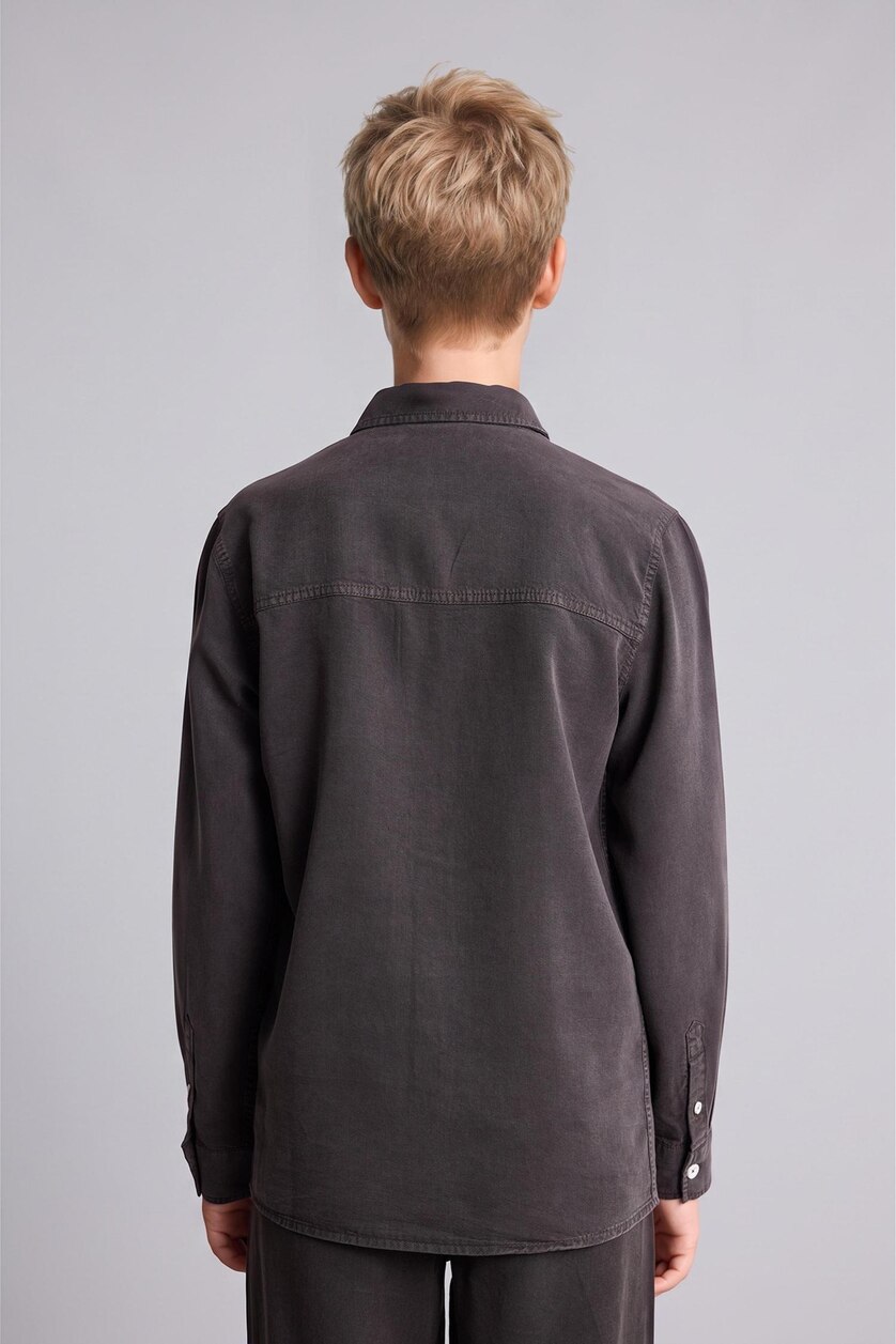 Young Boys - Teen Boys Brown Regular Fit Long Sleeve Shirt