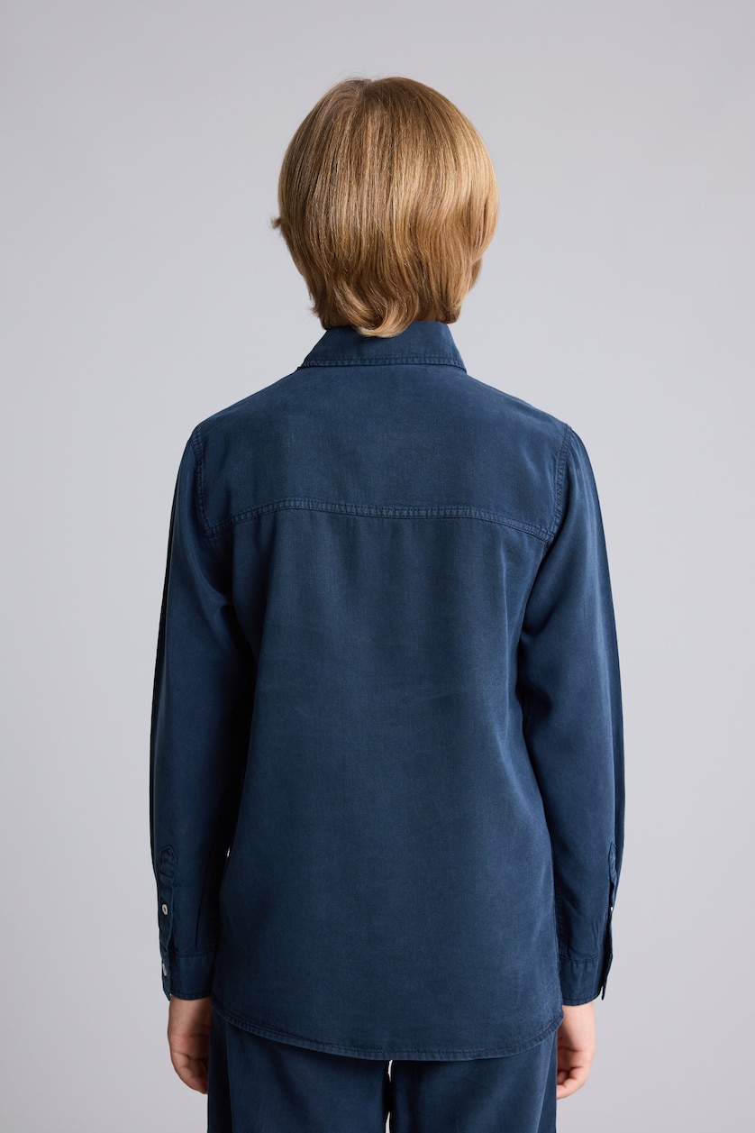 BOYS & TEENS NAVY Boy Washed Effect Shirt