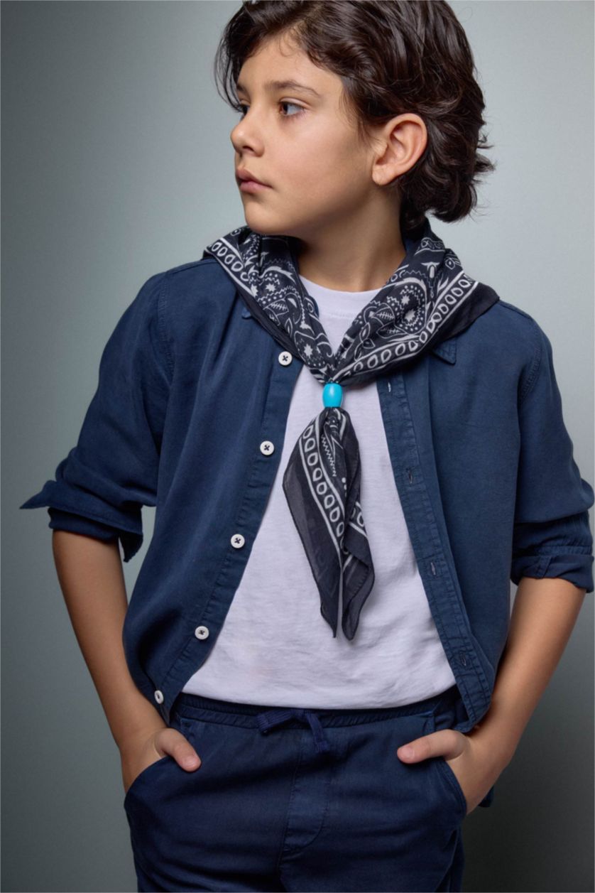 BOYS & TEENS NAVY Regular Fit Long Sleeve Shirt