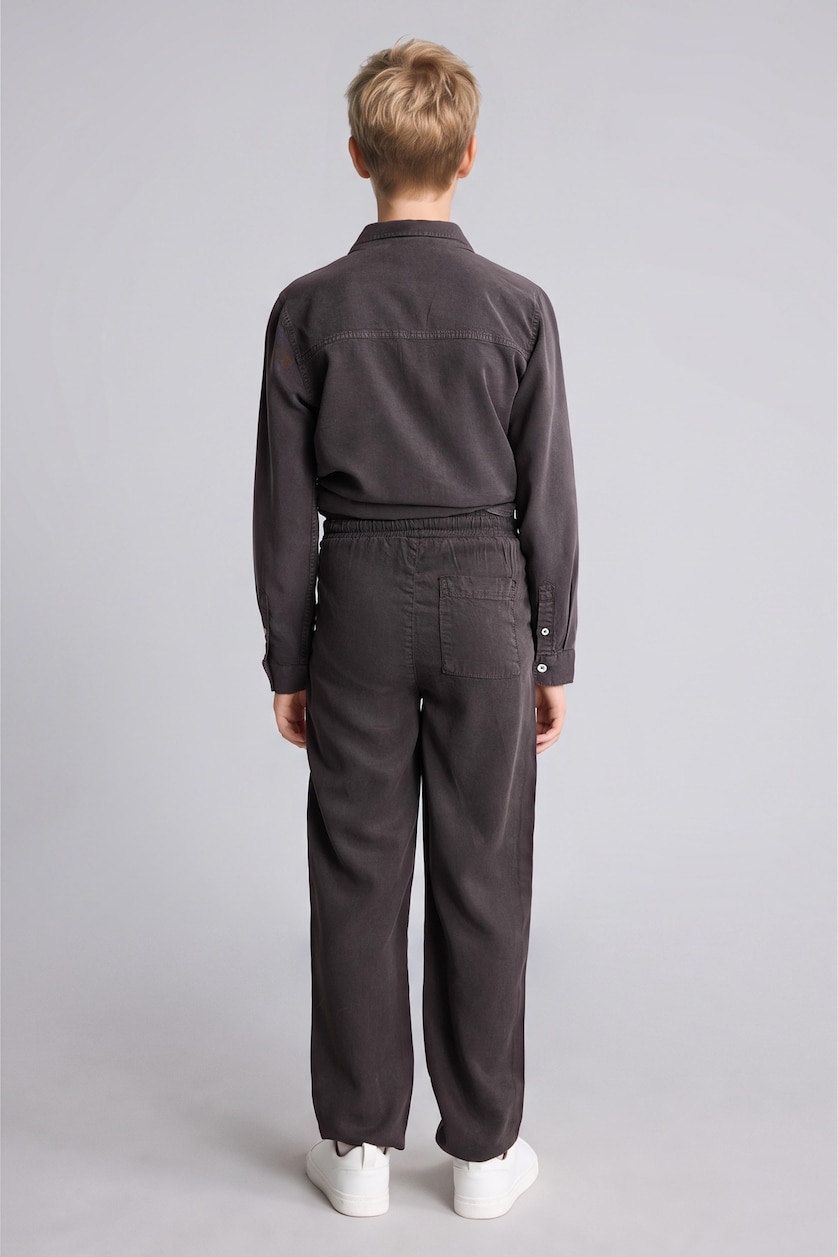 Young Boys - Teen Boys Brown Boy Regular Fit Straight Leg Flowy Fabric Trousers