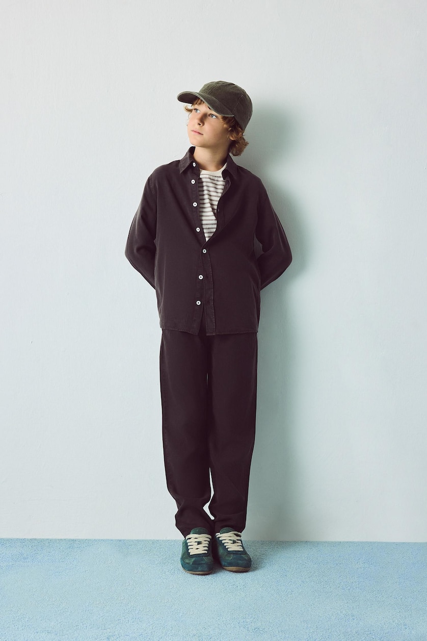 أولاد بني Boy Regular Fit Straight Leg Flowy Fabric Trousers