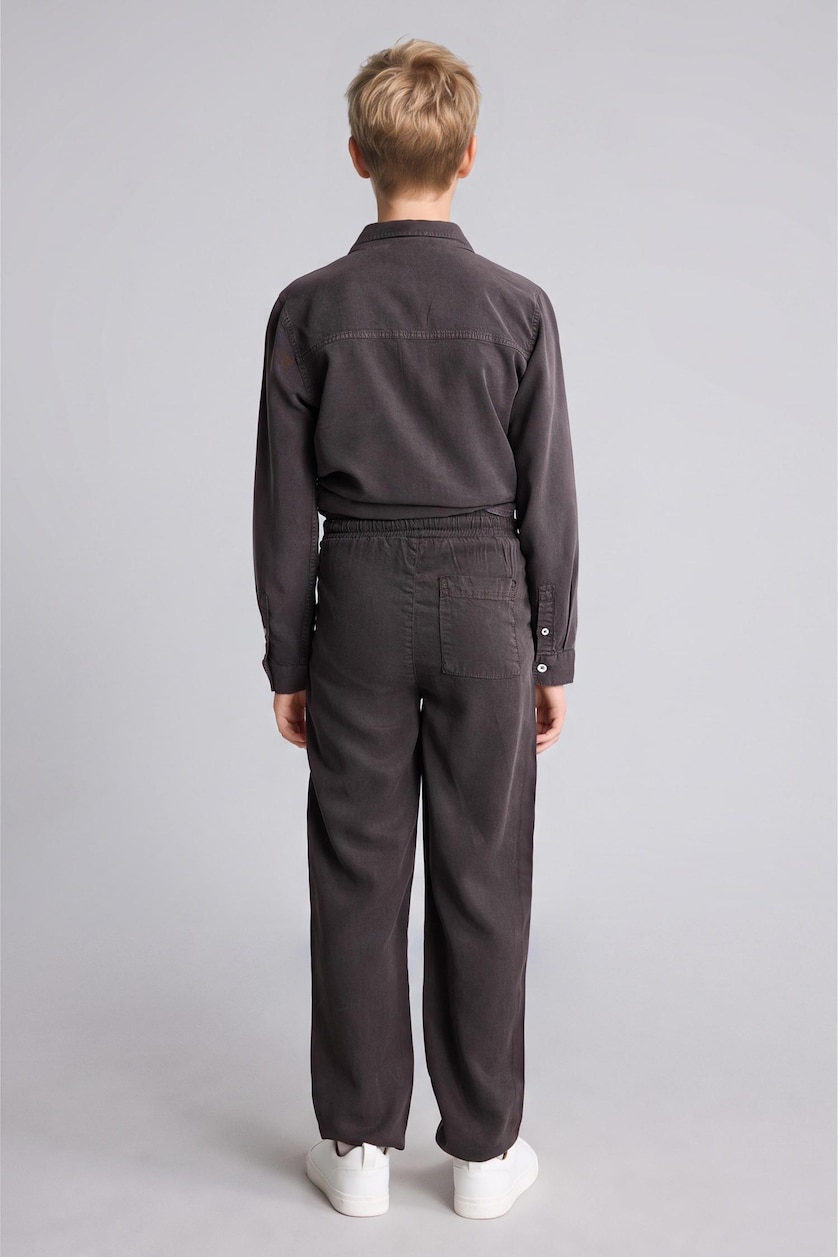 أولاد بني Boy Regular Fit Straight Leg Flowy Fabric Trousers