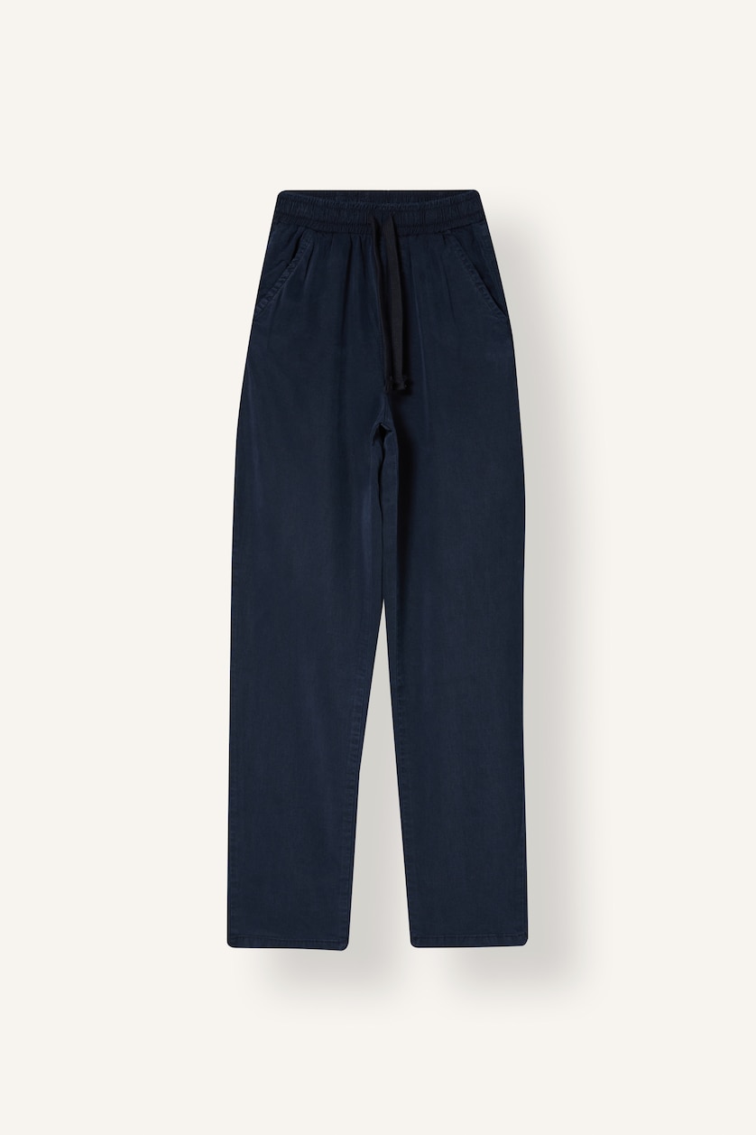 BOYS & TEENS NAVY Boy Regular Fit Straight Leg Flowy Fabric Trousers