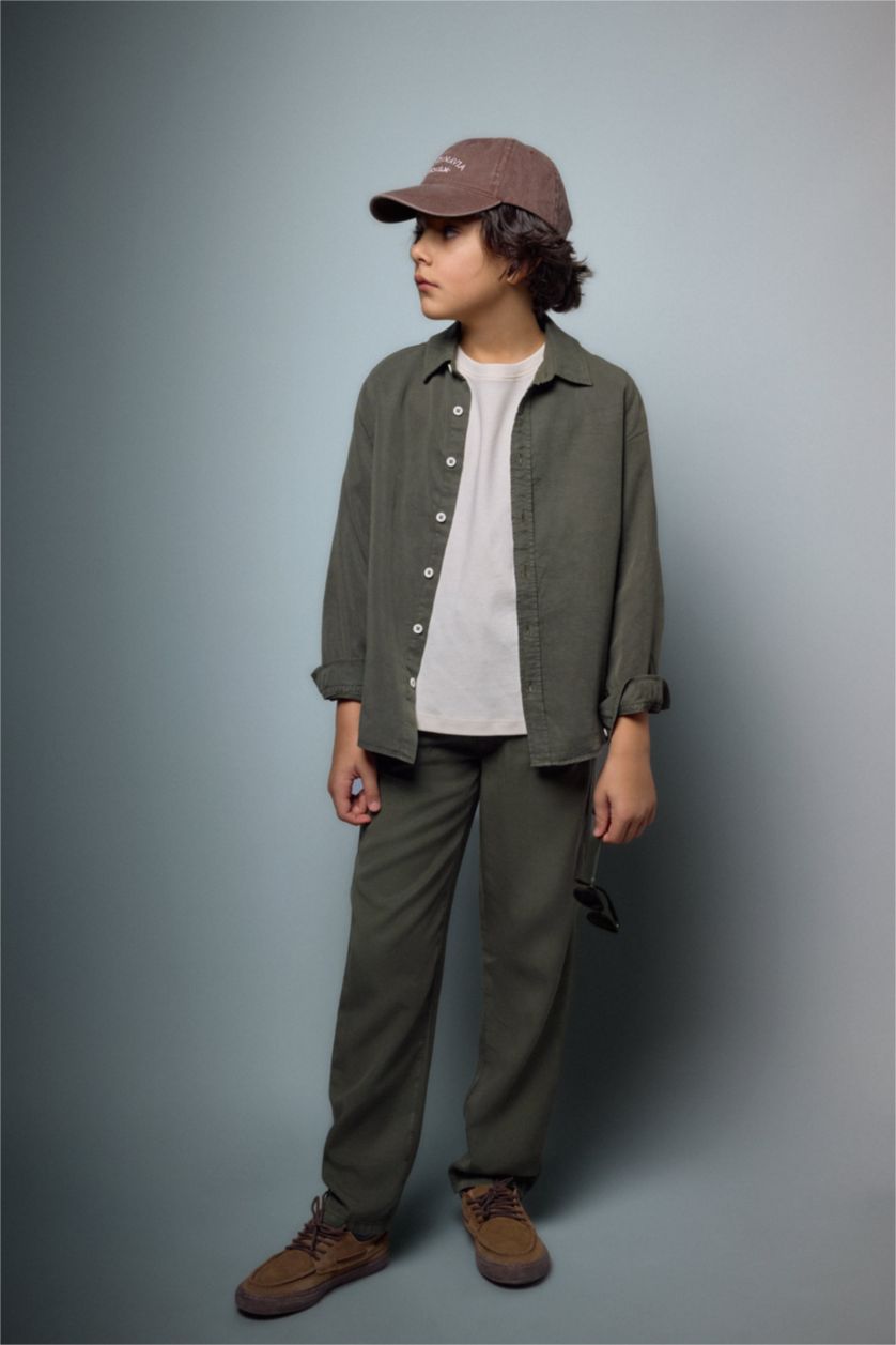 BOYS & TEENS Dark Khaki Regular Fit Sensual Trousers