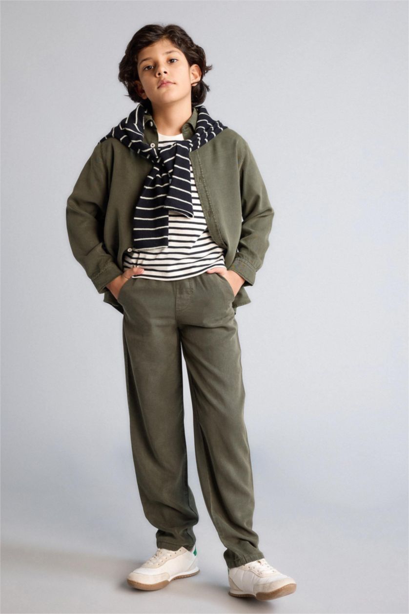BOYS & TEENS Dark Khaki Regular Fit Sensual Trousers