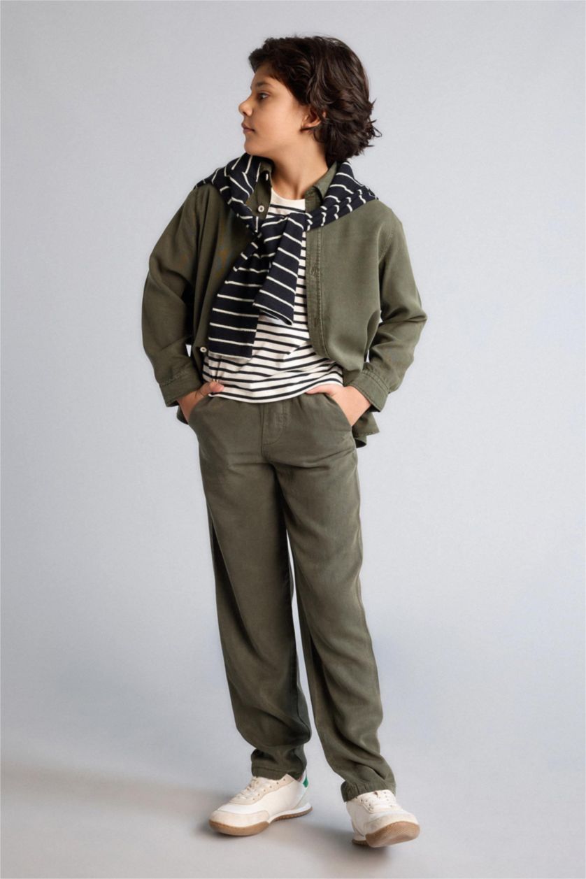 BOYS & TEENS Dark Khaki Regular Fit Sensual Trousers