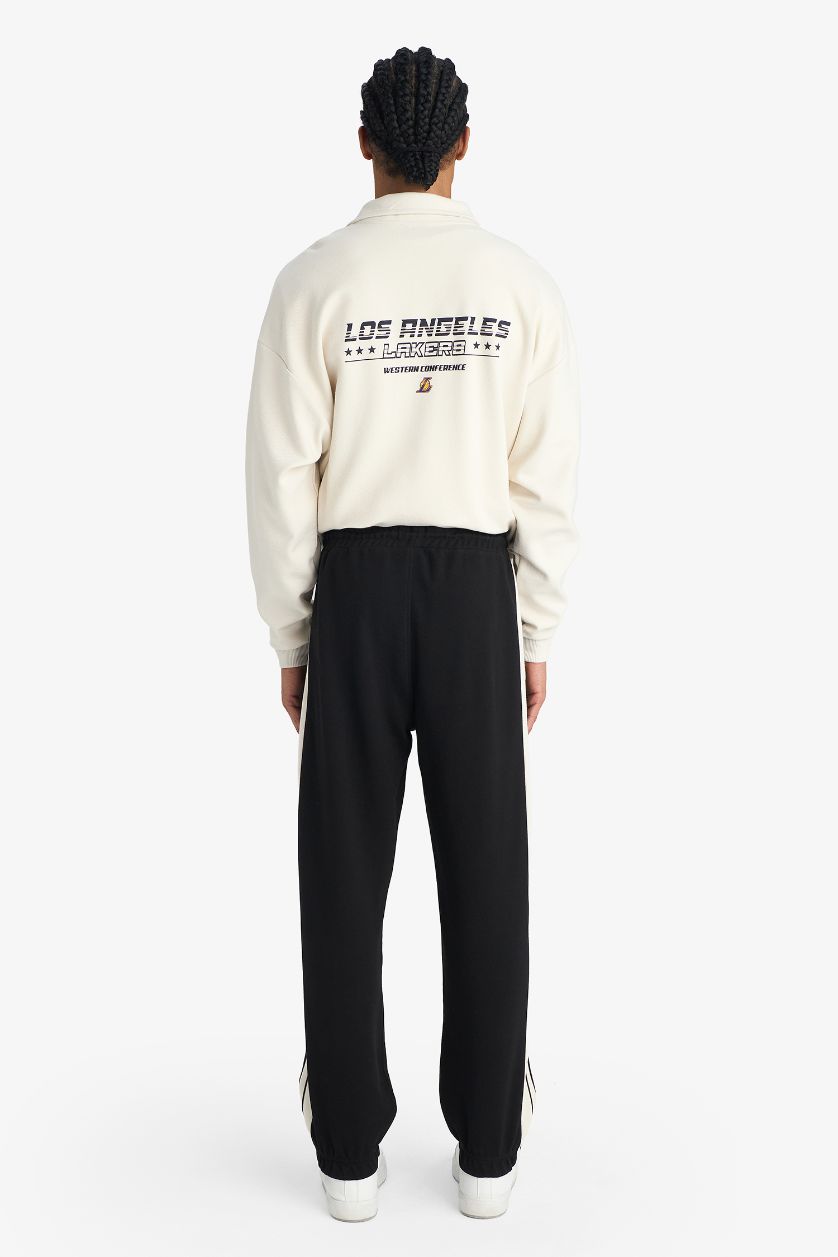 Erkek Siyah NBA Los Angeles Lakers Standart Fit Jakarlı Jogger