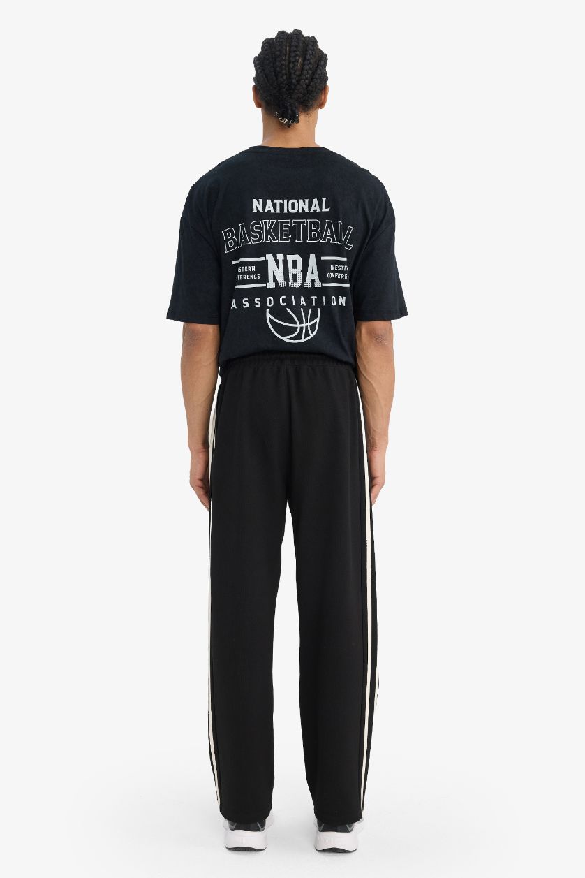 Erkek Siyah NBA Chıcago Bulls Relax Fıt Jakarlı Jogger