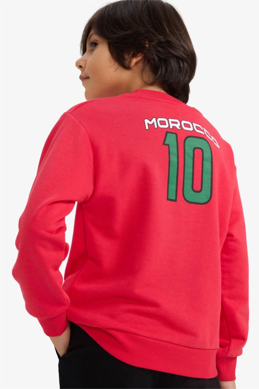 BOYS & TEENS Red Slogan Crew Neck Sweatshirt