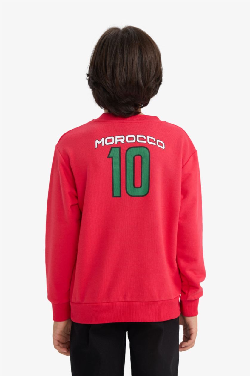 BOYS & TEENS Red Slogan Crew Neck Sweatshirt