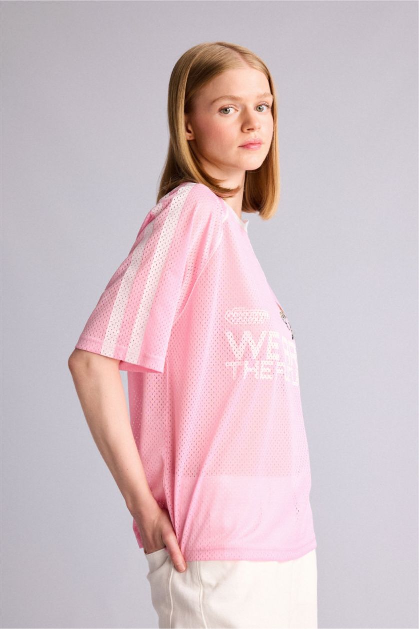 FEMME Rose Clair T-shirt à manches courtes Coupe Oversize