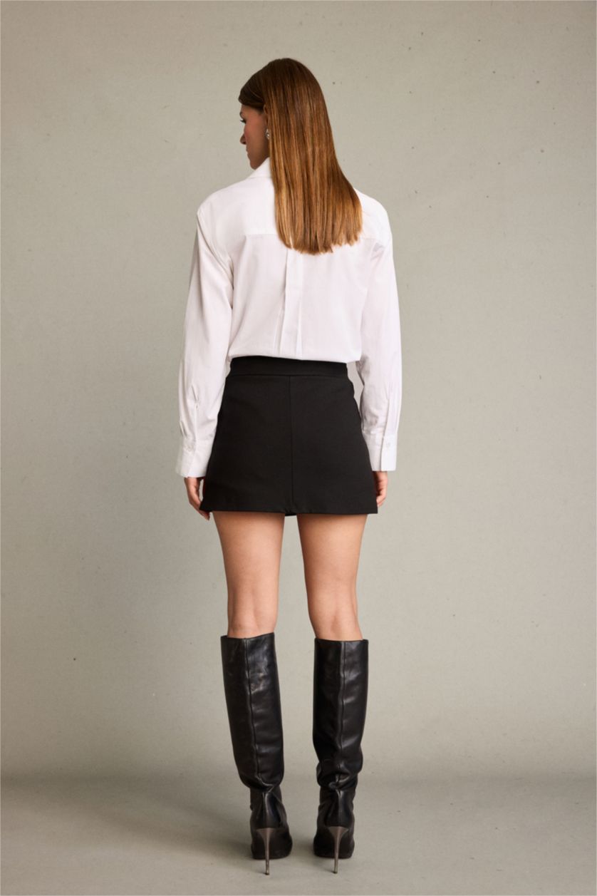 Kadın Siyah Slım Fıt Şort