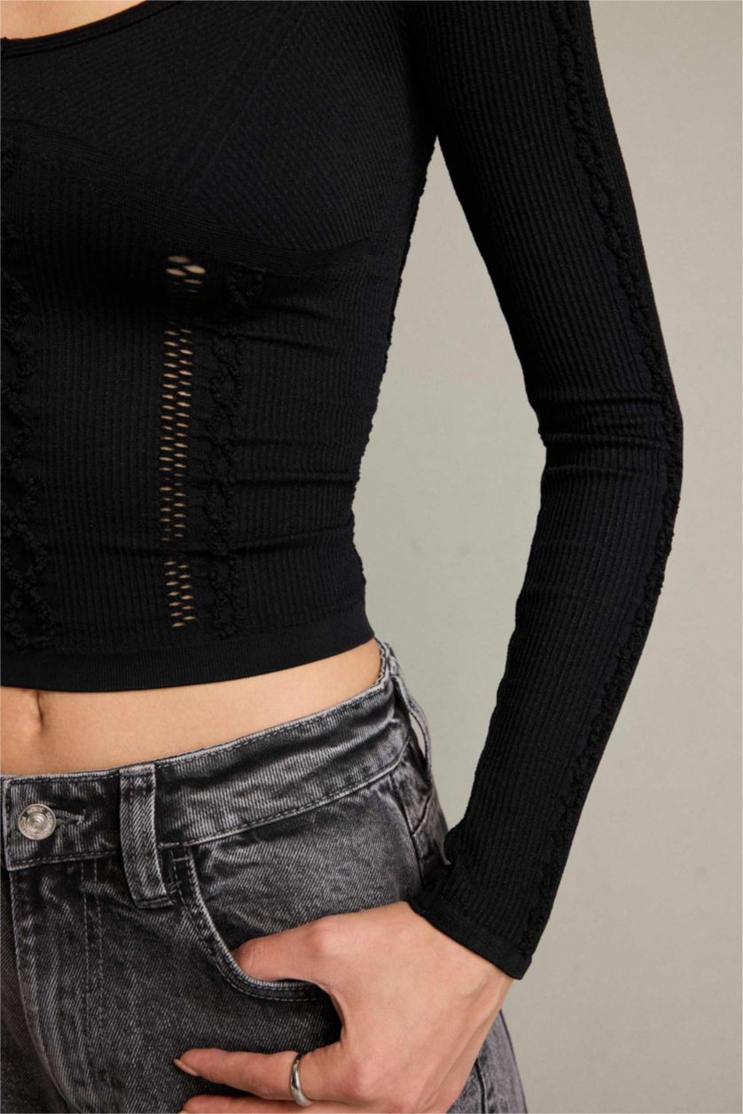 Kadın Siyah Uzun Kollu Tişört