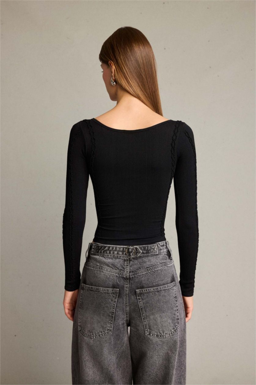 Kadın Siyah Uzun Kollu Tişört