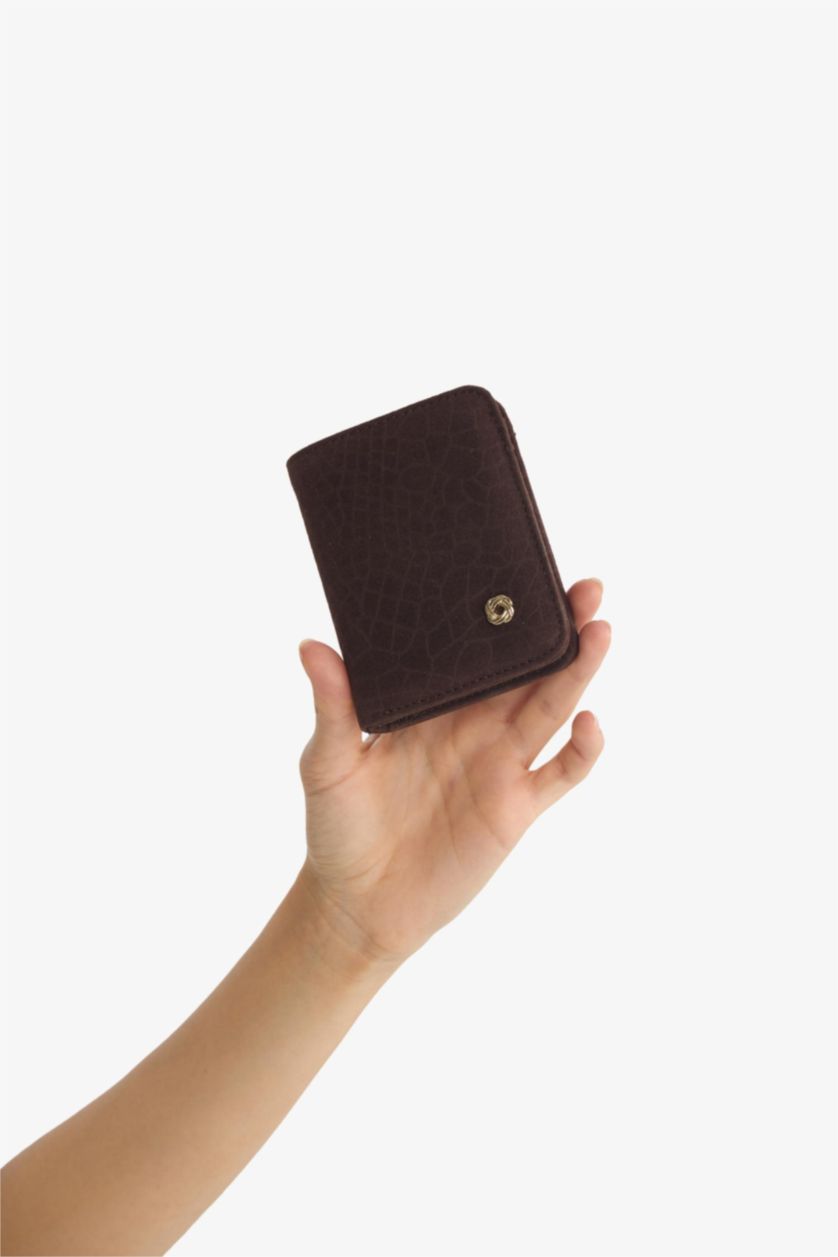 Women Brown Woman Suede Wallets