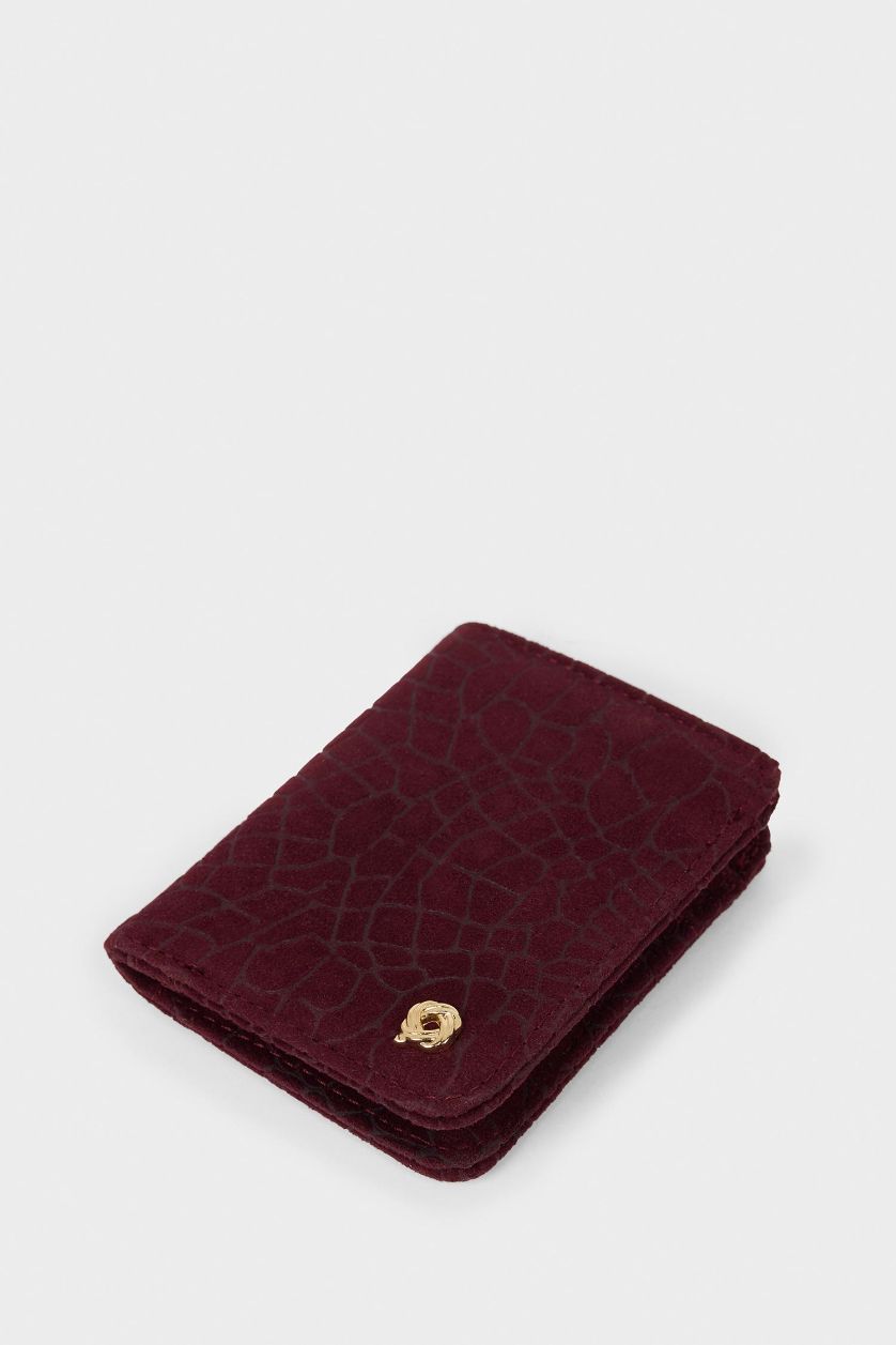 Kadın Bordo Kadın Süet Cüzdan