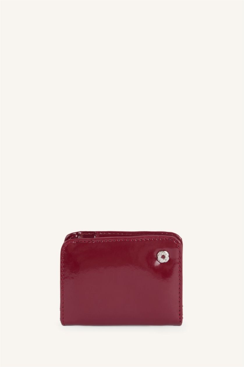 Women Bordeaux Woman Faux Leather Wallets
