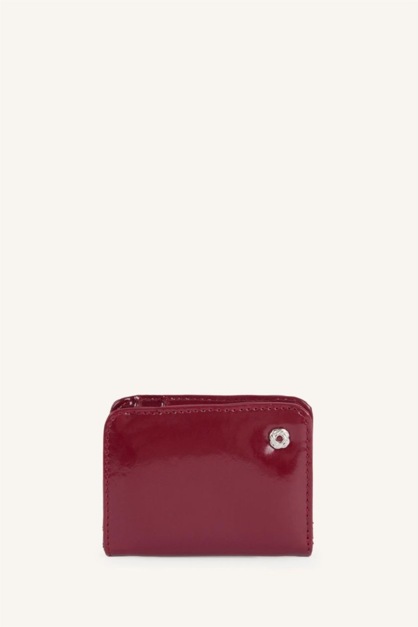 نساء خمري Woman Faux Leather Wallets