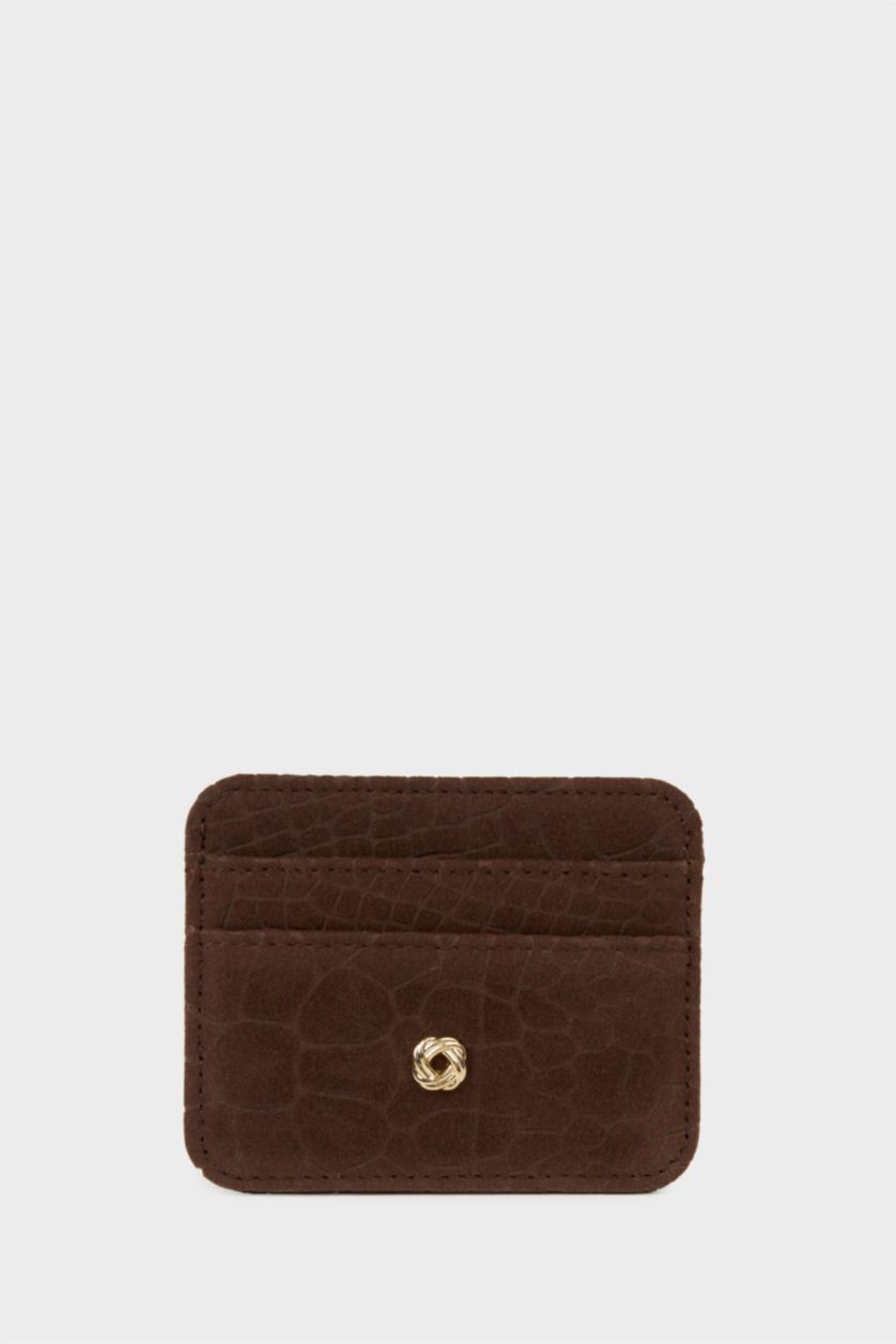 WOMAN Brown Woman Suede Card Holder