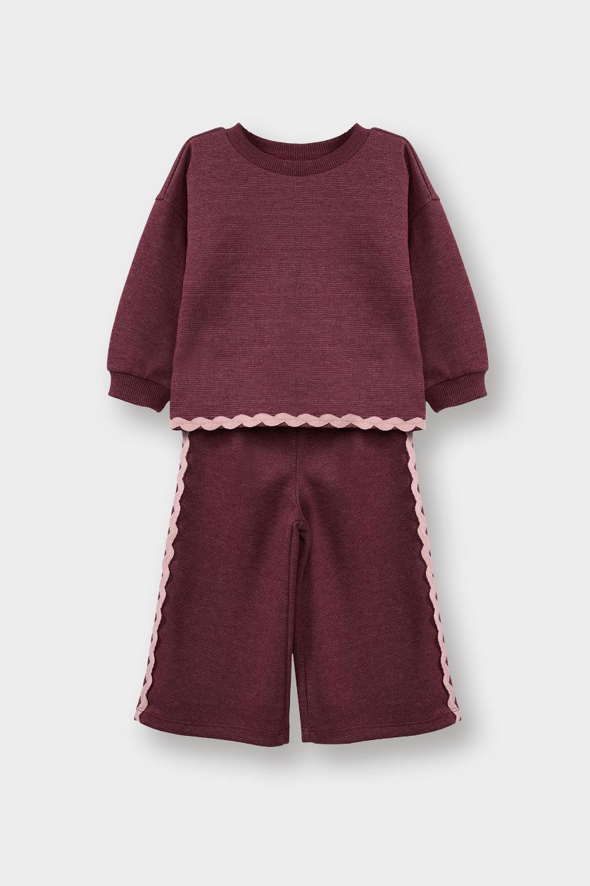 Baby Girl Purple Baby Girl Sweatshirt Fabric 2 Piece Set