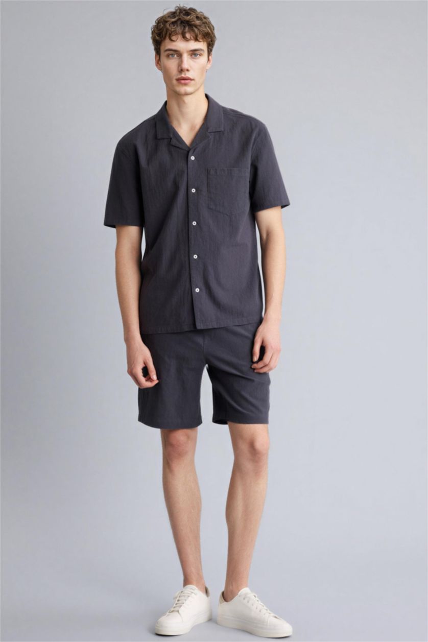 MAN Anthracite 100% Cotton Bermuda Shorts