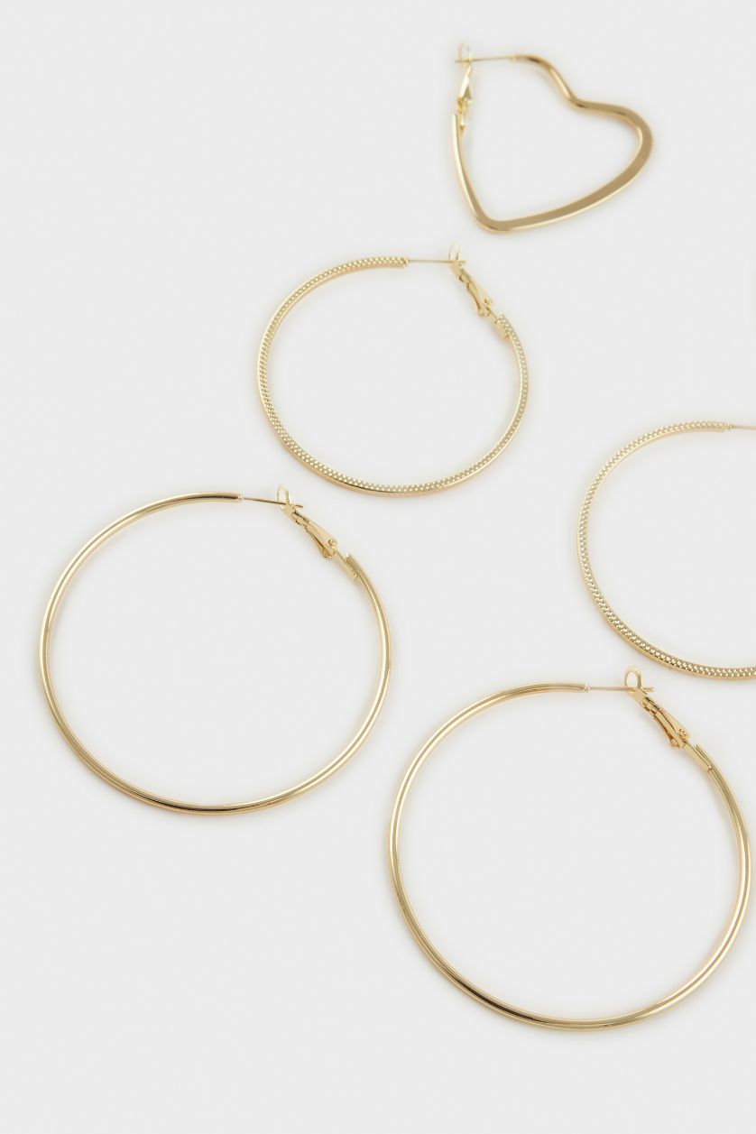 WOMAN Altın Woman 3 Piece Gold Earrings