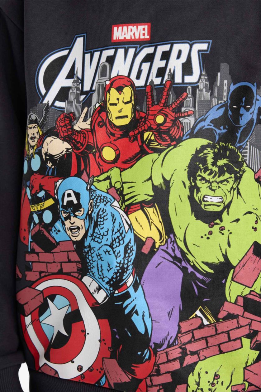 BOYS & TEENS Dark Anthracite Boy Marvel Avengers Fleece Lining Hoodie