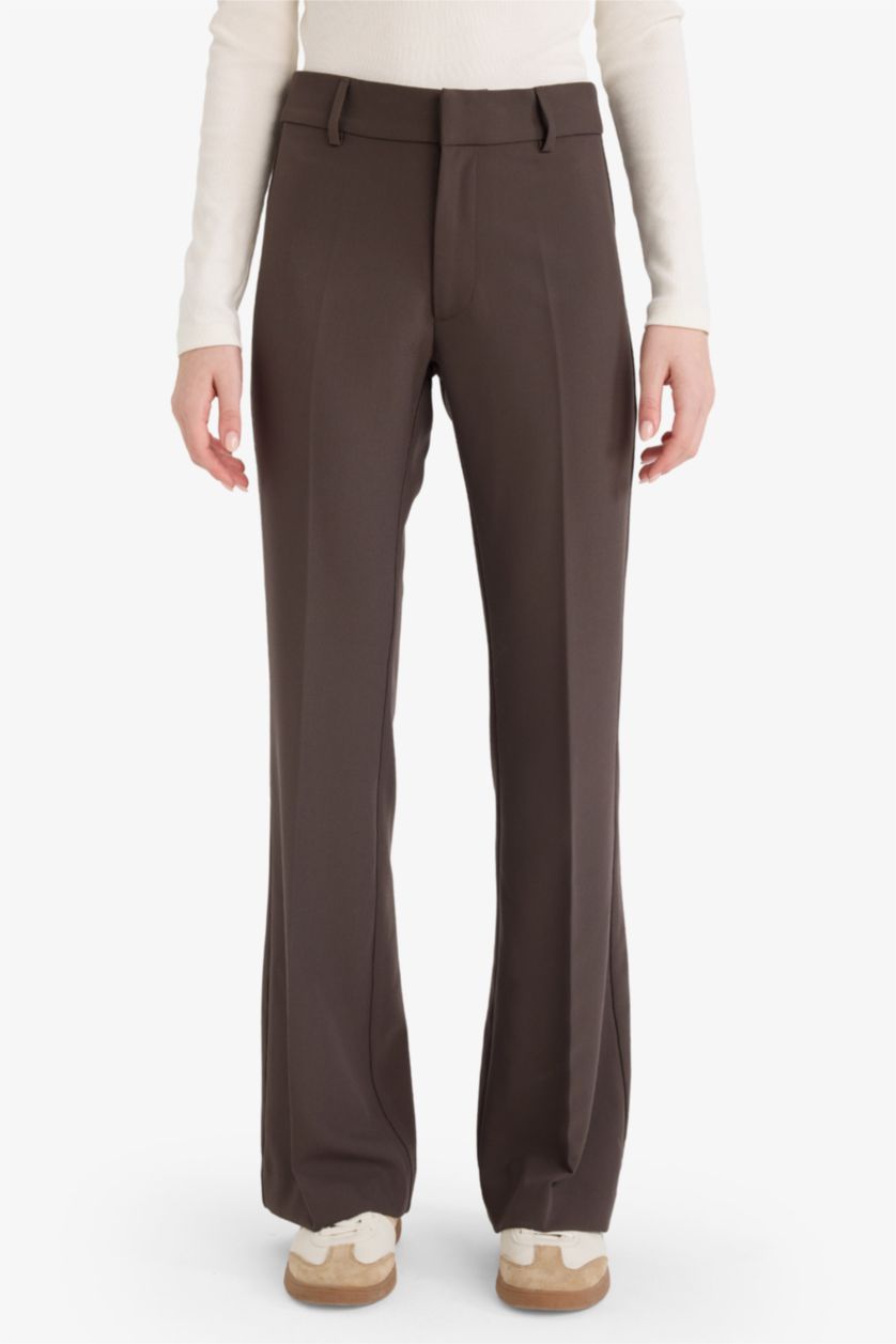 Woman Brown Flare Trousers
