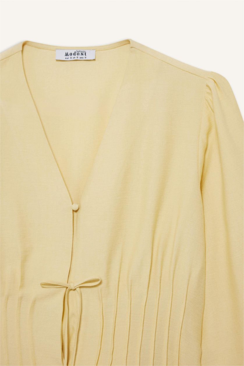WOMAN Light Yellow Regular Fit Long Sleeve Tunic